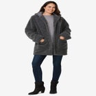 Short Hooded Berber Fleece Jacket image number null