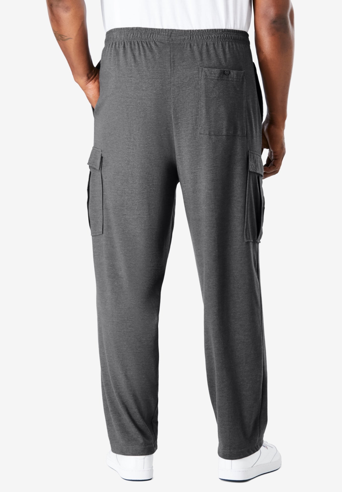 Men&rsquo;s Big & Tall Lightweight Jersey Cargo Sweatpants image number 4