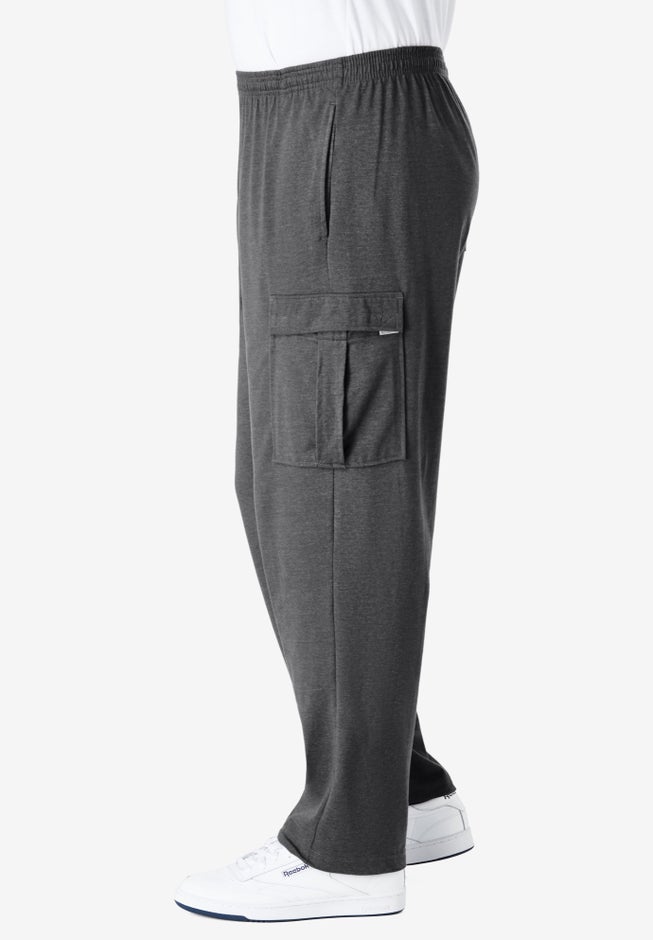 Men&rsquo;s Big & Tall Lightweight Jersey Cargo Sweatpants image number 3