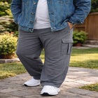 Men&rsquo;s Big & Tall Lightweight Jersey Cargo Sweatpants image number null