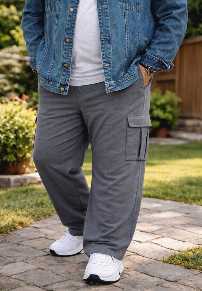 Men&rsquo;s Big & Tall Lightweight Jersey Cargo Sweatpants image number 1