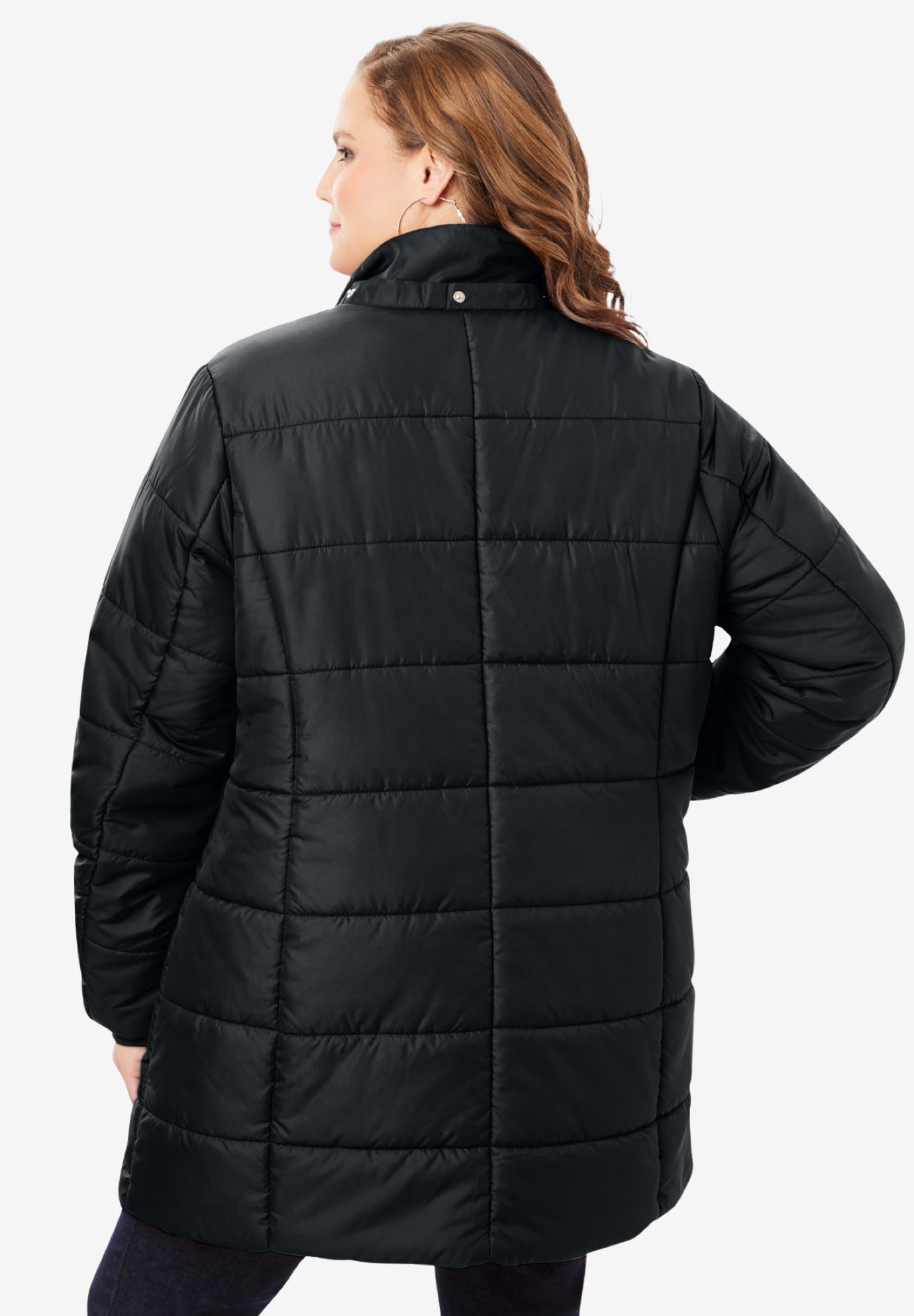 Plus Size Classic Length Puffer Coat image number 3