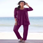 Plus Size Straight Leg Soft Knit Pull On Pant image number null