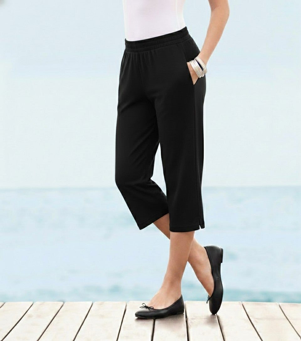 Plus Size Soft Knit Relaxed Pull-On Capri Pant image number 0