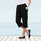 Plus Size Soft Knit Relaxed Pull-On Capri Pant image number null