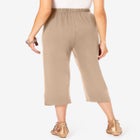 Plus Size Soft Knit Pull-On Capri Pant image number null