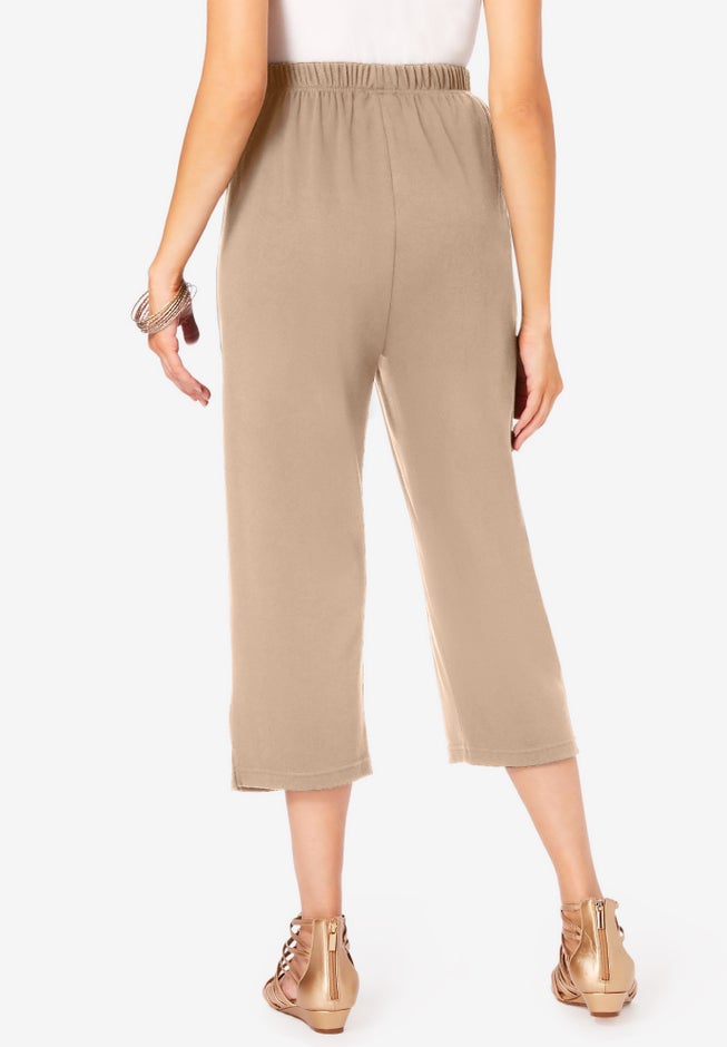 Plus Size Soft Knit Pull-On Capri Pant image number 1