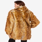 Plus Size Mid-Length Hooded Faux Fur Coat image number null