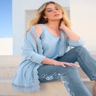 Crochet Trim Pointelle Cardigan image number null