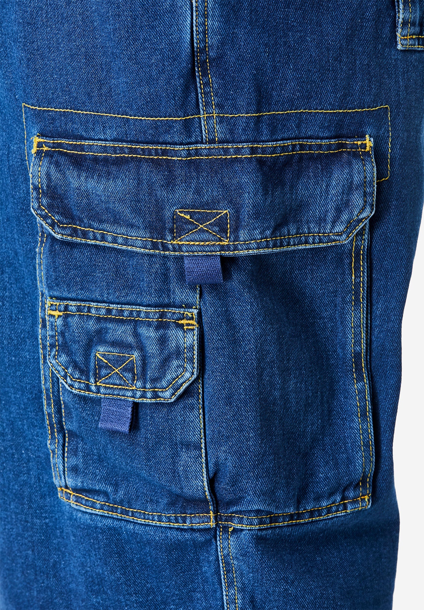 12" Side Elastic Denim Cargo Shorts image number 5