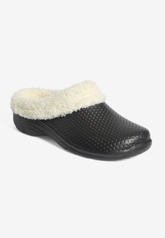 The Fur Lined Slip-On Rubber Clog Mule