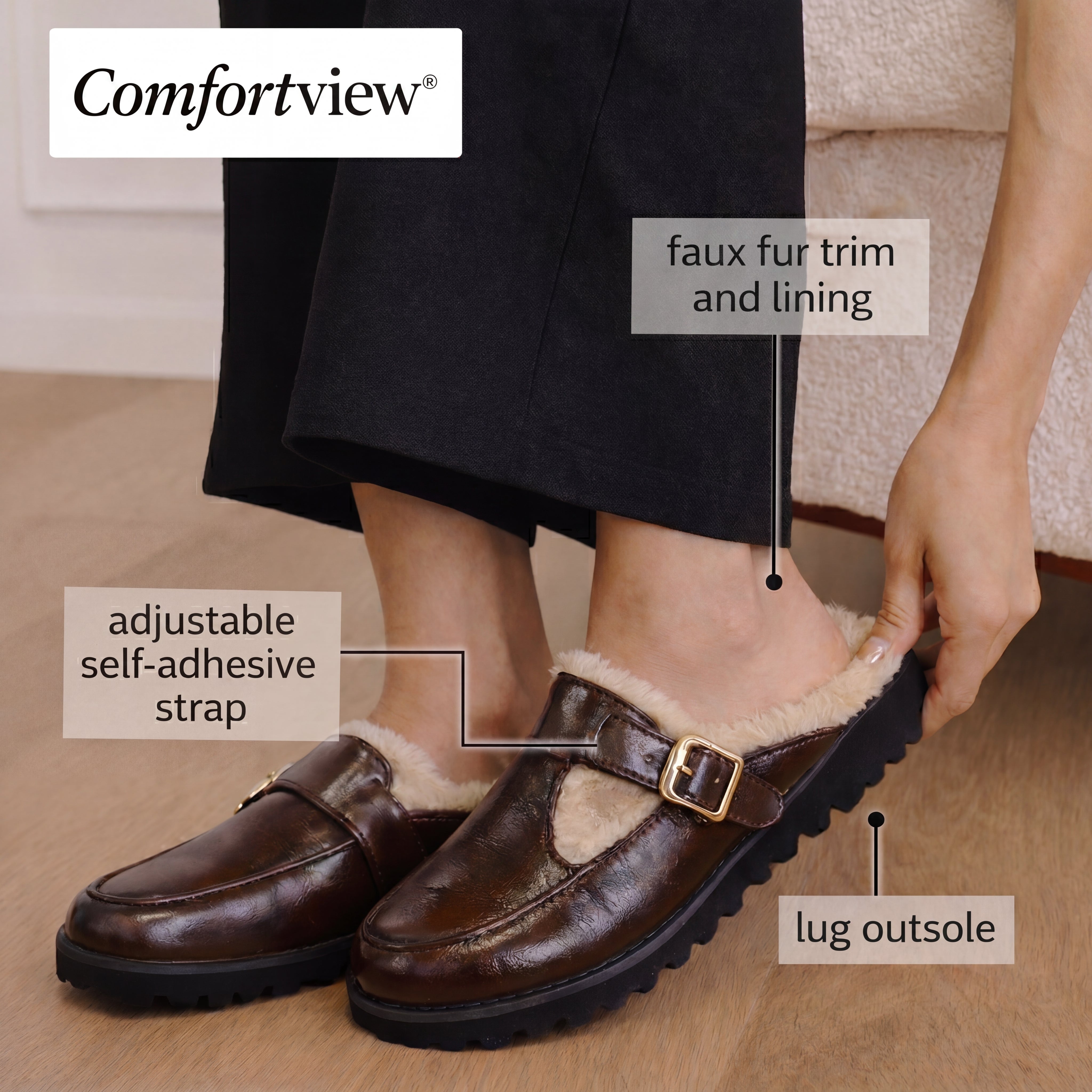 The Mabel Fur Lined Slip-On Mule image number 5