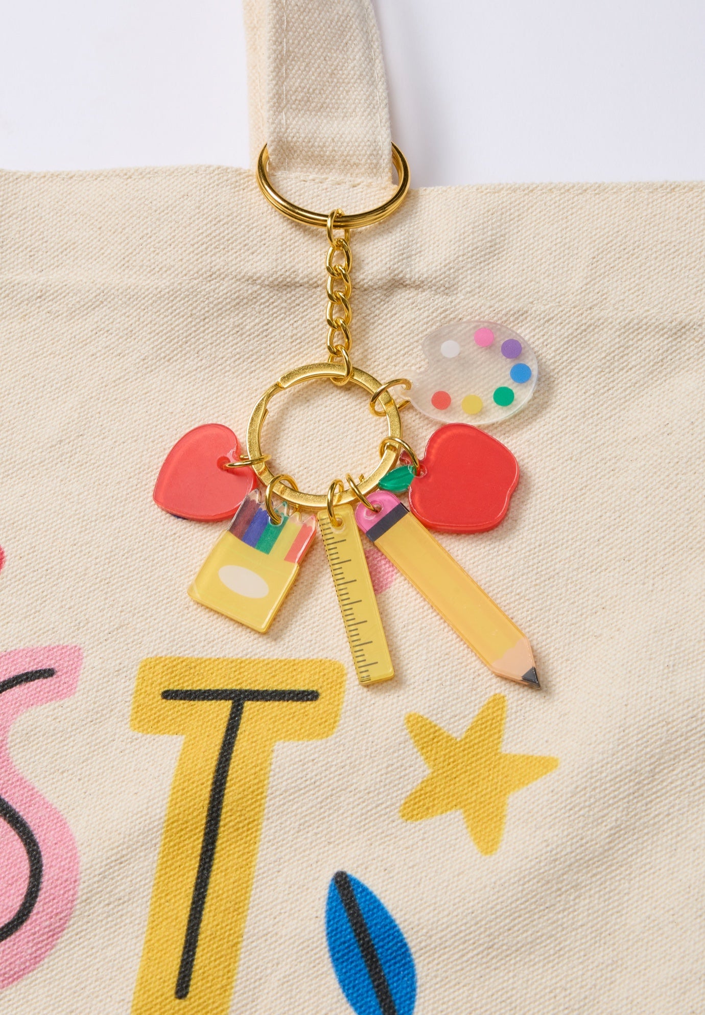 Best Teacher Tote Bag & Charm Key Chain image number 1