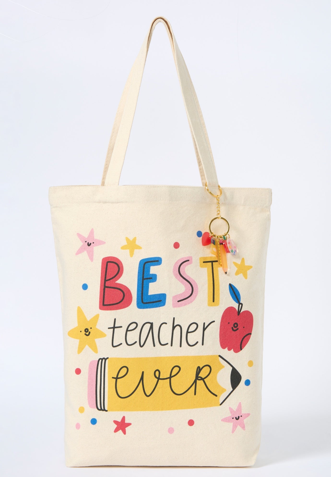 Best Teacher Tote Bag & Charm Key Chain image number 0