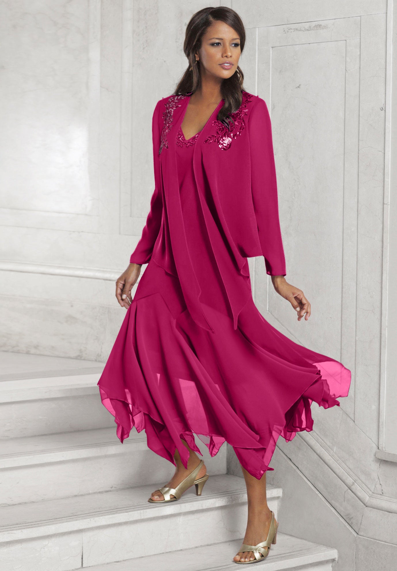 Sequin Jacket Dress Set image number 5