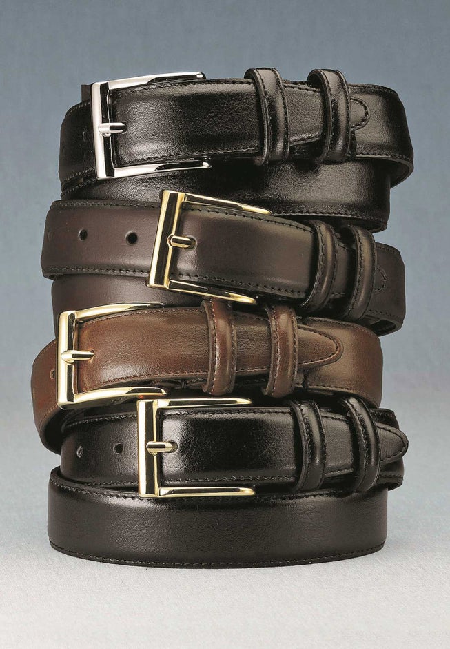 Synthetic Leather Belt with Classic Stitch Edge image number 1