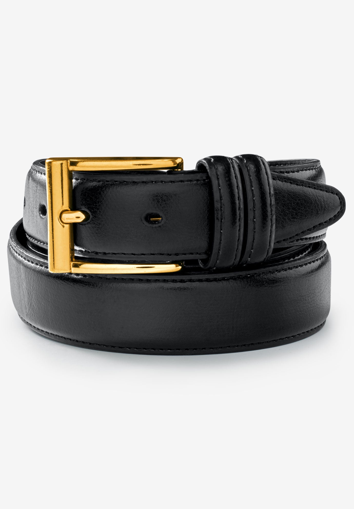 Synthetic Leather Belt with Classic Stitch Edge image number 0