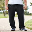 Men&rsquo;s Big & Tall Fleece Open-Bottom Sweatpants image number null