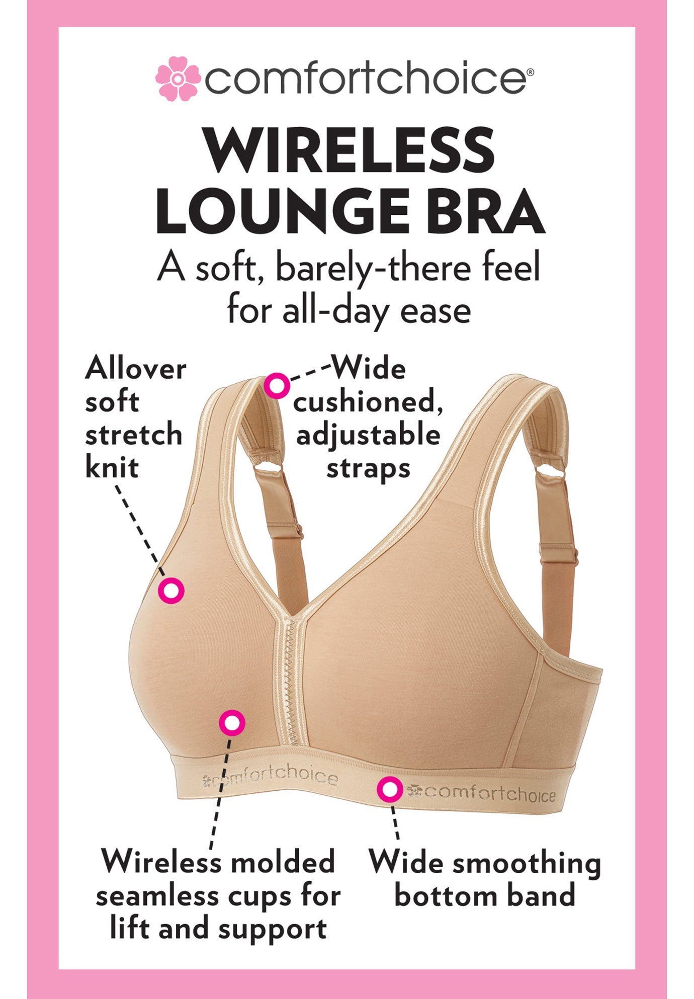 Wireless Back-Close Lounge Bra image number 4