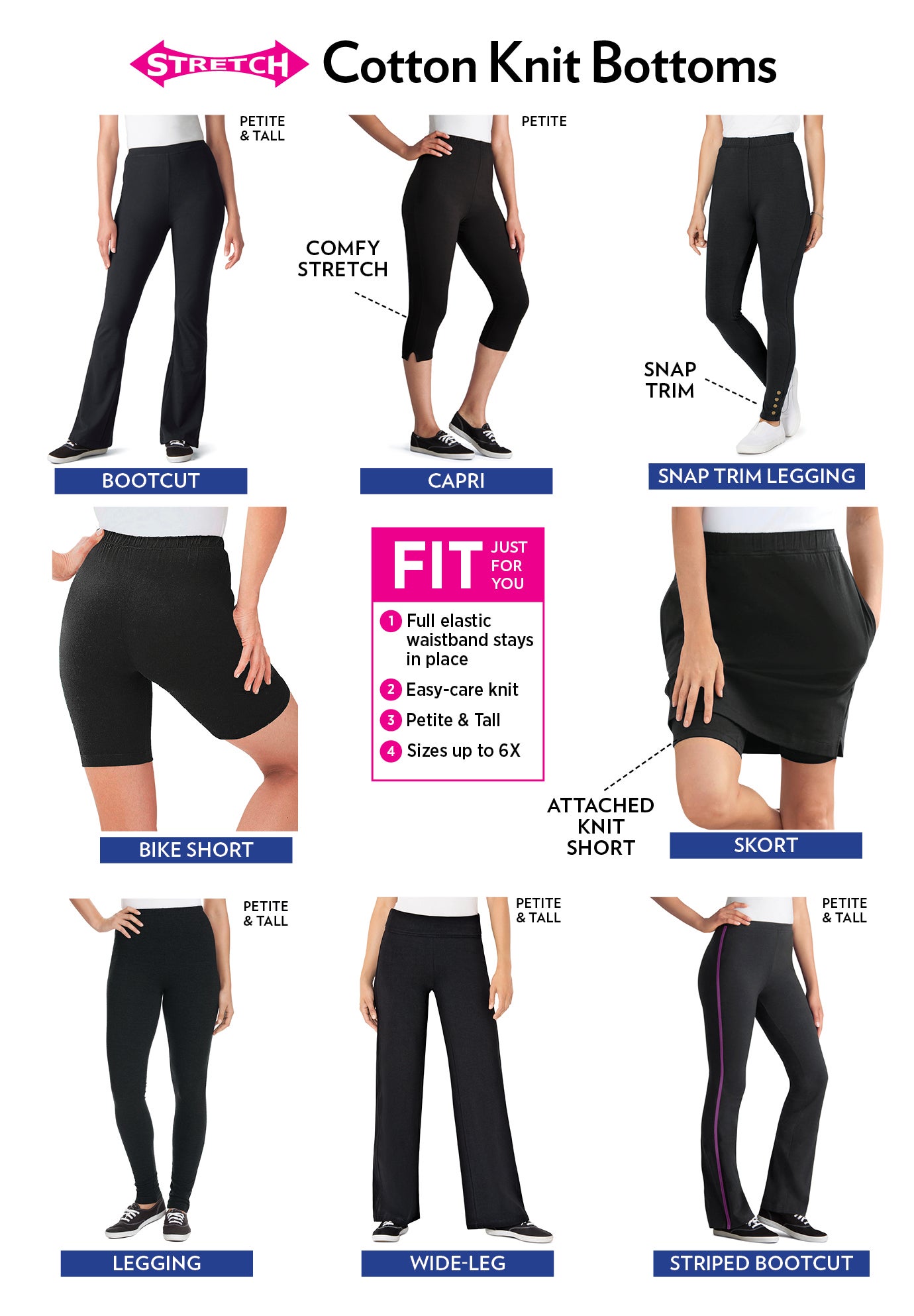 Stretch-Cotton Knit Pull-On Leggings image number 4