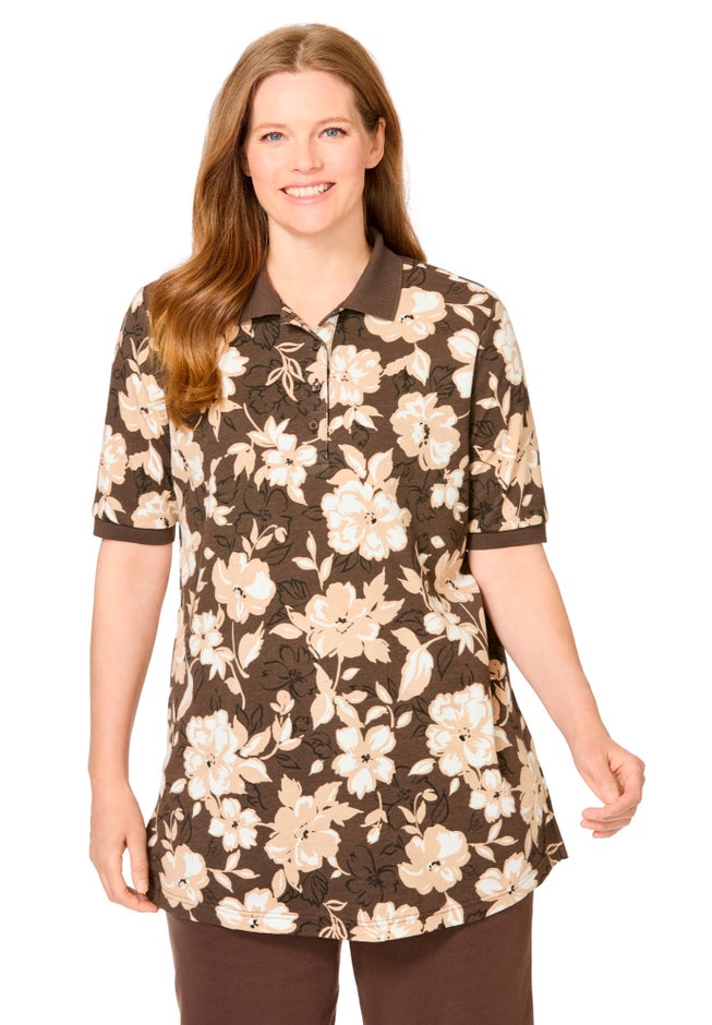 Elbow-Sleeve Polo Tunic image number 10