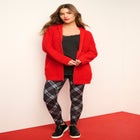Plus Size Waffle Knit Zip Hoodie image number null