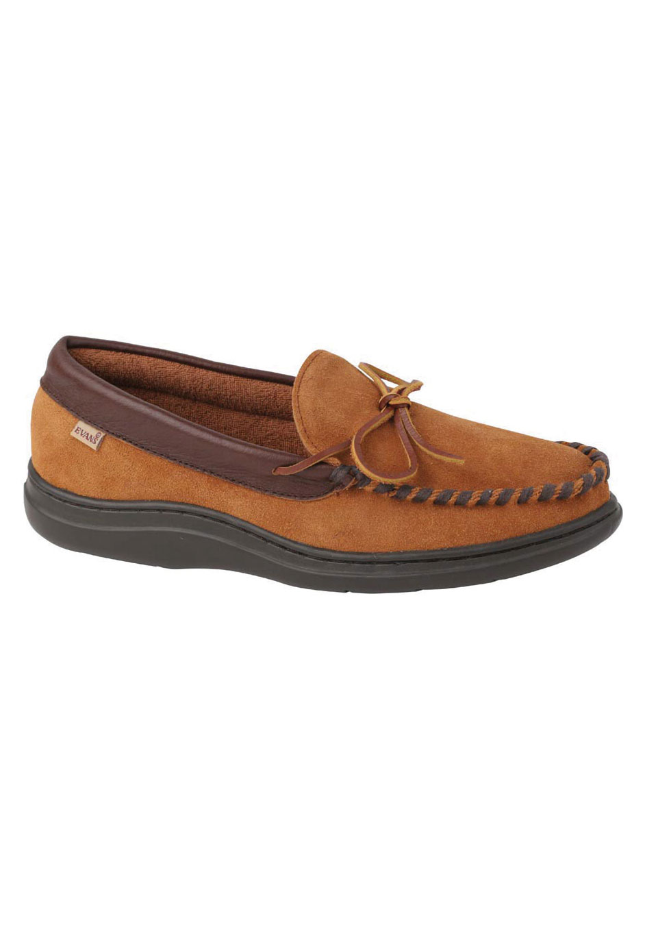 L.B. Evans Atlin Terry Lined Moccasin Slippers, 