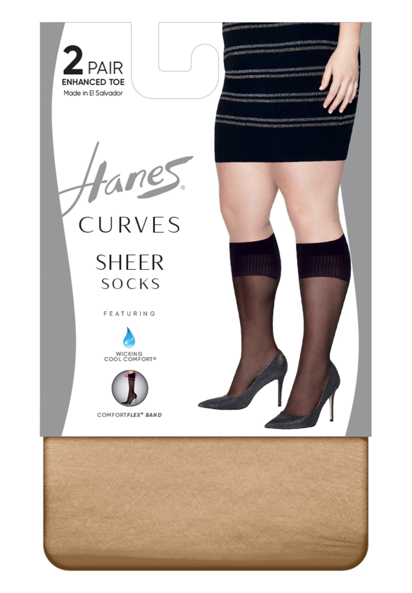 Curves Sheer Socks 2-Pack, 