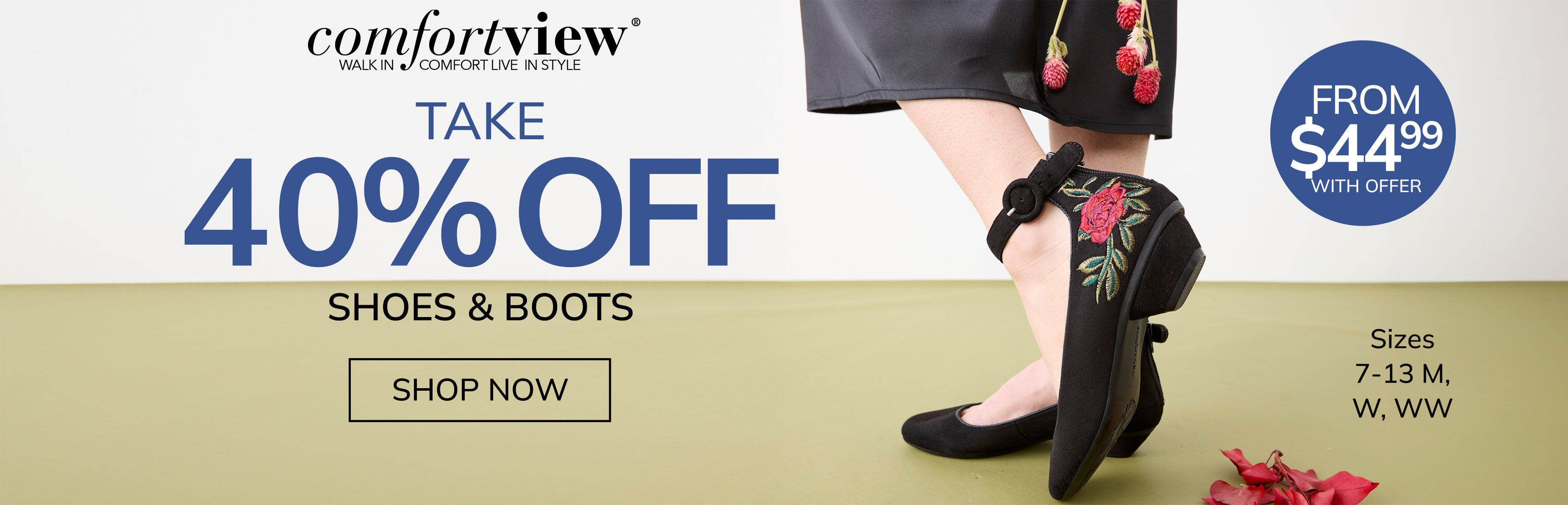 40% OFF ALL COMFORTVIEW SHOES SHOP NOW