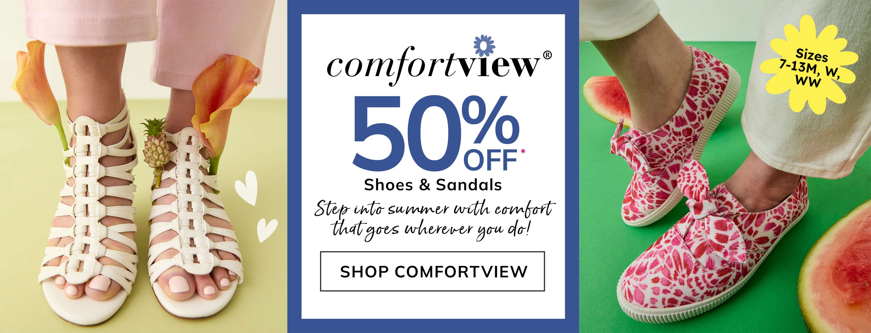 Comfort View 50% Off Shoes & Sandals