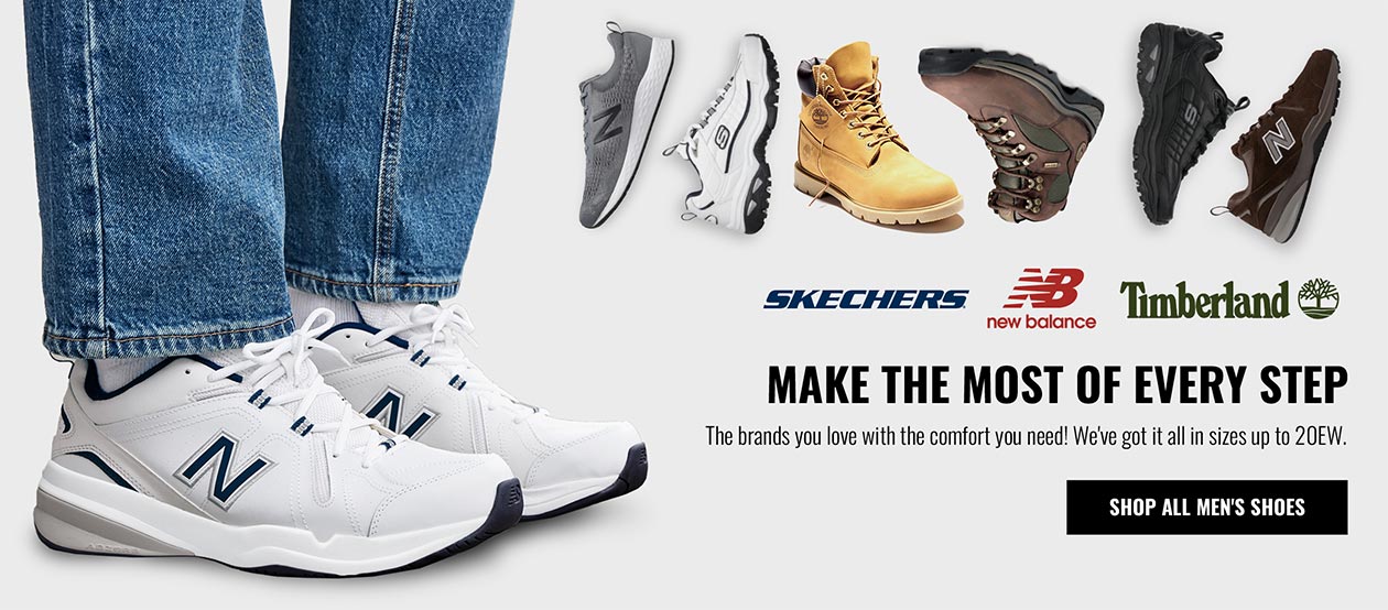 Mens Shoes - The brands you love in the comfort and extended sizes you need. Sizes up to 18 & extra wide widths - SHOP MEN'S